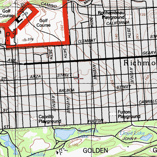 Topographic Map of George Washington High School, CA