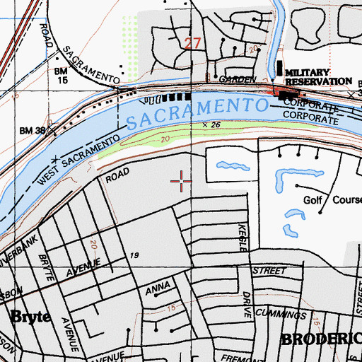 Topographic Map of Golden State Middle School, CA