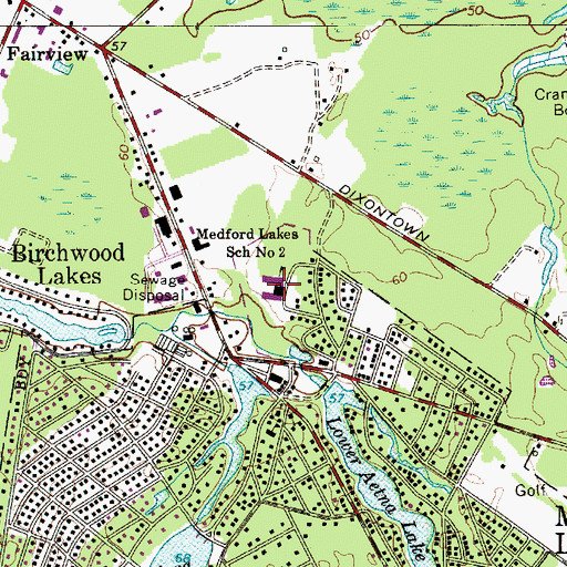 Topographic Map of Y A L E School - North Neeta, NJ
