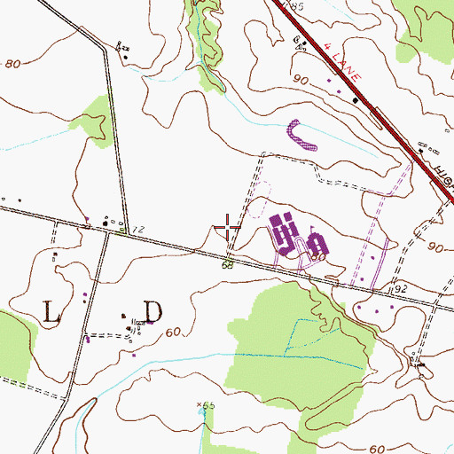 Topographic Map of Mansfield Township Elementary School, NJ