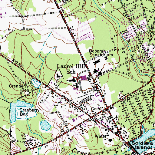 Topographic Map of Isaiah Haines Elementary School, NJ
