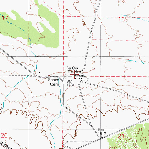 Topographic Map of La Osa Ranch, AZ