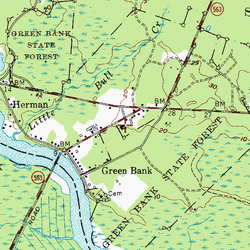Topographic Map of Green Bank Elementary School, NJ