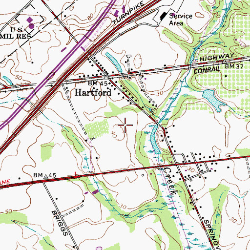 Topographic Map of Burlington County College - Mount Laurel, NJ