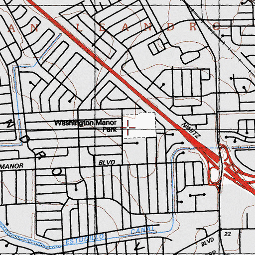 Topographic Map of Washington Manor Park, CA