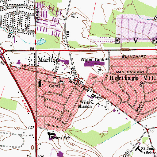 Topographic Map of Excel Learning Center School, NJ