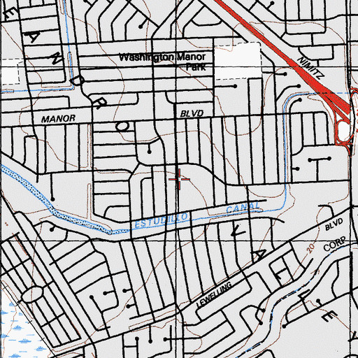 Topographic Map of Washington Manor Middle School, CA