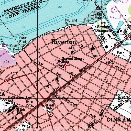 Topographic Map of Orchard Friends School, NJ