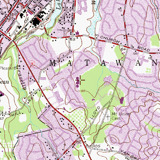 Topographic Map of Developmental Learning Center School, NJ