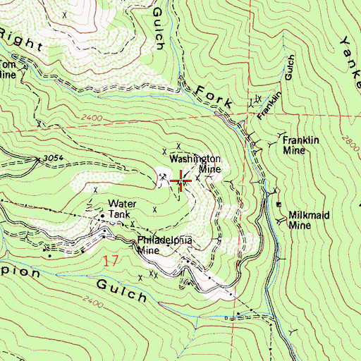 Topographic Map of Washington Mine, CA