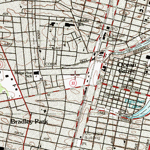 Topographic Map of Midtown Community Elementary School, NJ