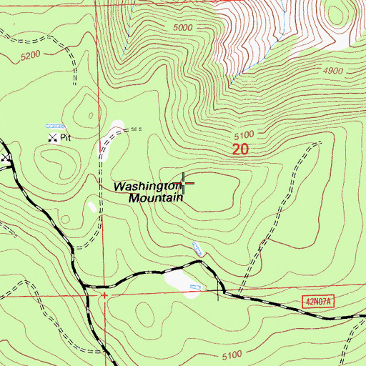Topographic Map of Washington Mountain, CA