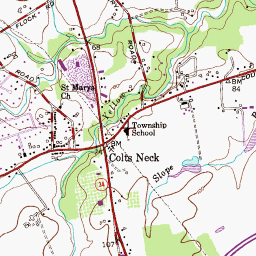Topographic Map of Johanna Huntowski Academy School, NJ