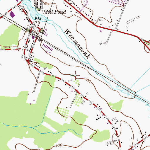 Topographic Map of Wemrock Brook Elementary School, NJ