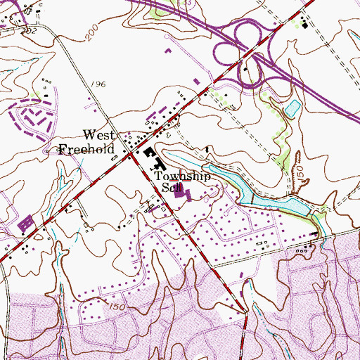 Topographic Map of Freehold Township Early Childhood Learning Center School, NJ