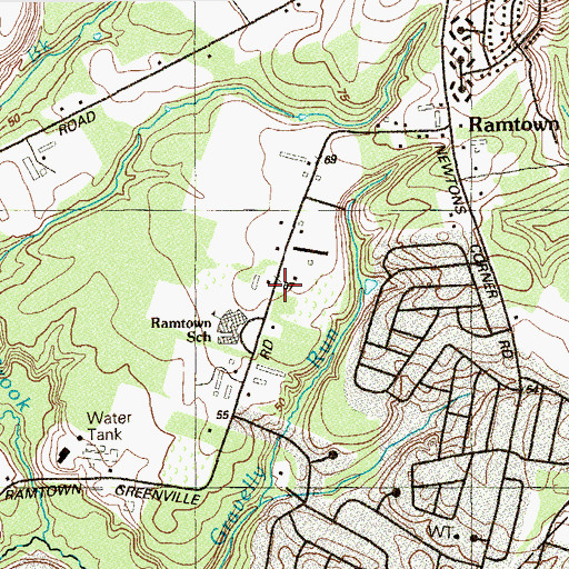 Topographic Map of Greenville Elementary School, NJ