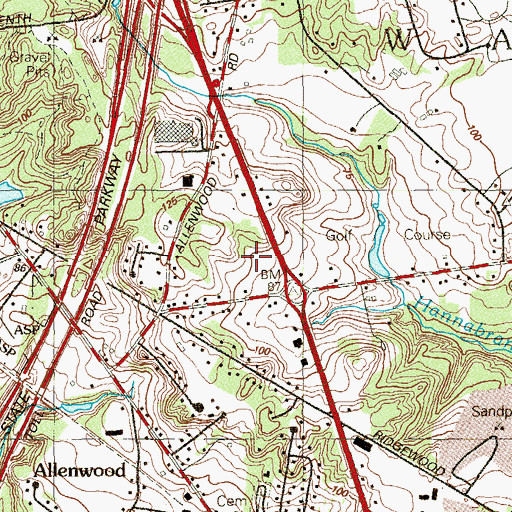 Topographic Map of Goddard School, NJ
