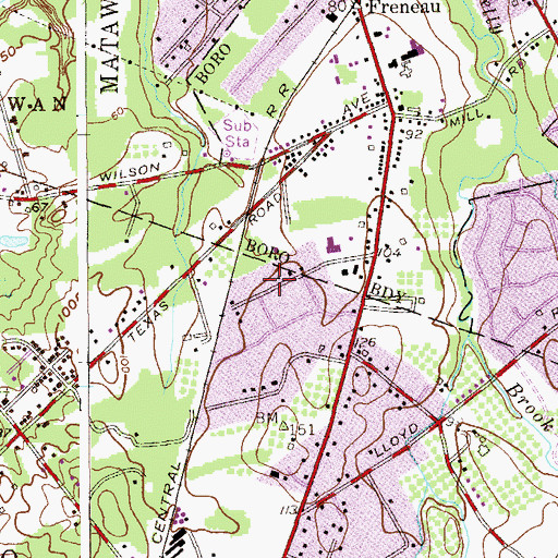 Topographic Map of Matawan Childrens Center School, NJ
