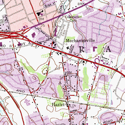 Topographic Map of Goddard School - Hazlet, NJ