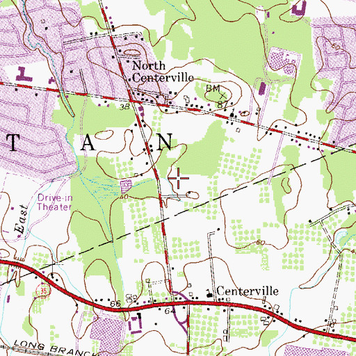 Topographic Map of Brookdale Community College Northern Monmouth Campus, NJ