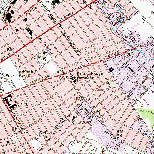 Topographic Map of Newgrange School, NJ