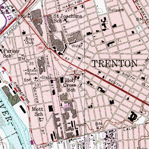 Topographic Map of Parker Elementary School Annex II, NJ