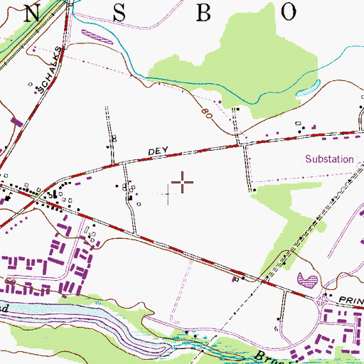Topographic Map of Town Center Elementary School, NJ