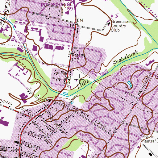 Topographic Map of Bridge Academy School, NJ