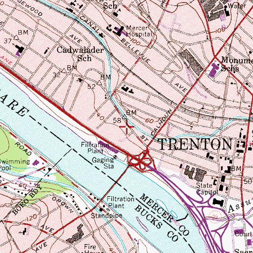 Topographic Map of Foundation Academy Charter School, NJ