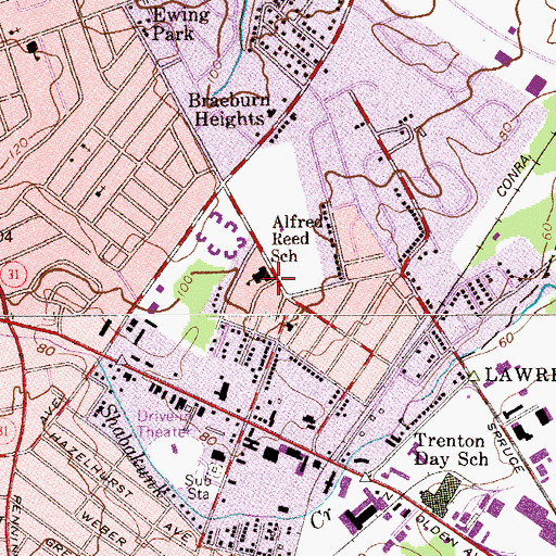 Topographic Map of Thomas J Rubino Academy High School, NJ