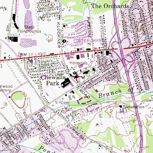 Topographic Map of Mercer County Technical School Health Career Center, NJ