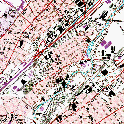 Topographic Map of Career Education and Life Skills Center School, NJ