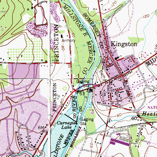 Topographic Map of Wilberforce School, NJ