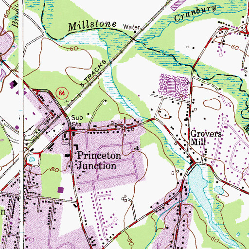Topographic Map of New Horizons Montessori School, NJ