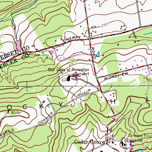 Topographic Map of Princeton Academy of the Sacred Heart School, NJ