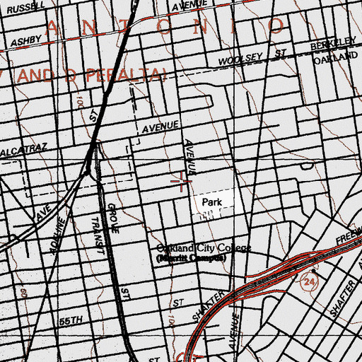 Topographic Map of Washington Elementary School (historical), CA