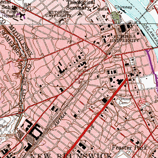 Topographic Map of Health Sciences Technology High School, NJ