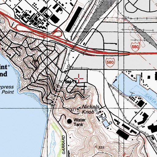 Topographic Map of Washington Elementary School, CA
