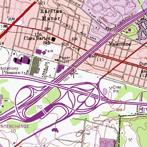 Topographic Map of High Road School, NJ