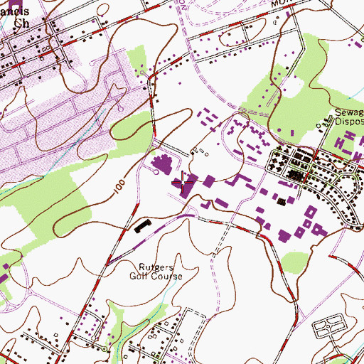 Topographic Map of Robert Wood Johnson Medical School - Piscataway, NJ