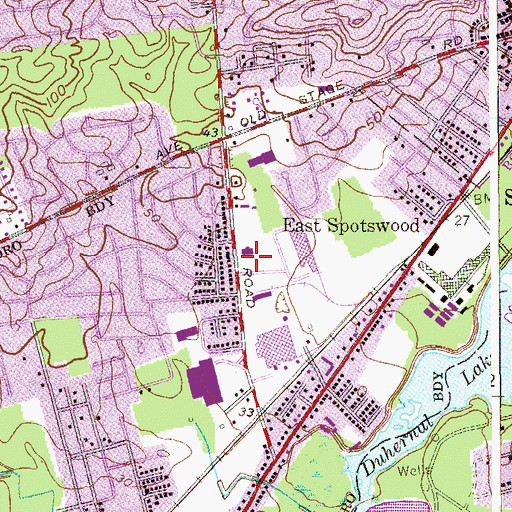 Topographic Map of Goddard School, NJ