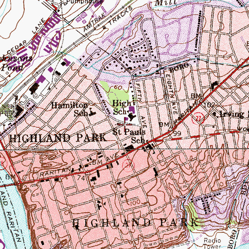 Topographic Map of Childrens House Montessori School, NJ