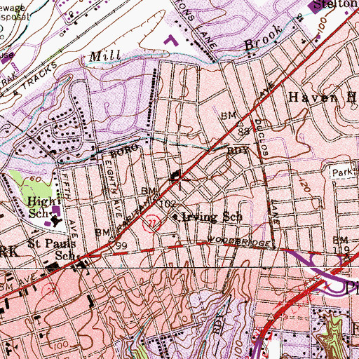 Topographic Map of Yeshiva Shaarei Tzion Preschool, NJ