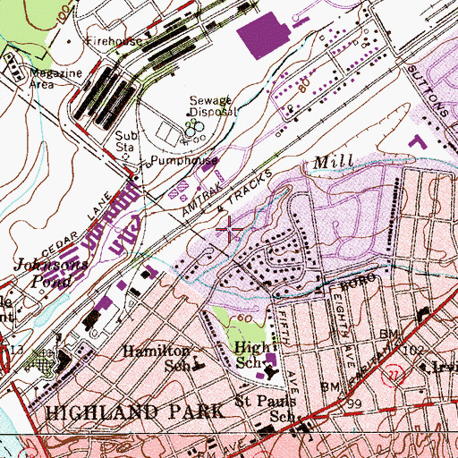Topographic Map of Rabbi Pesach Raymon Yeshiva School, NJ