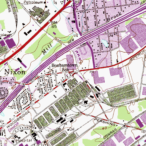 Topographic Map of Apple Montessori School, NJ