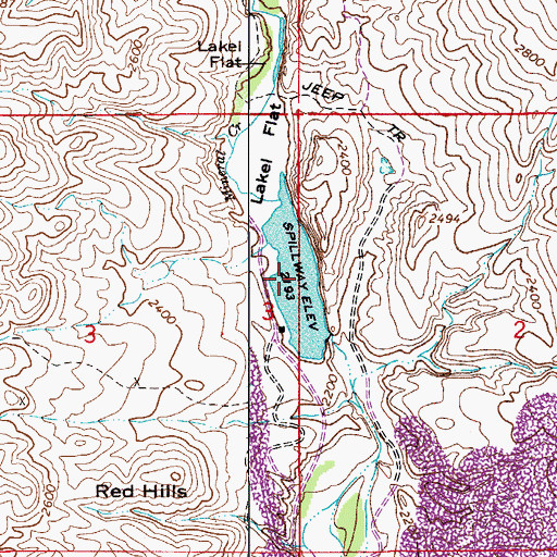Topographic Map of Little Box Lake, AZ