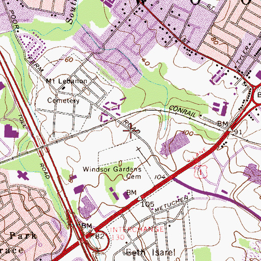 Topographic Map of Goddard School - Woodbridge, NJ