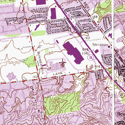 Topographic Map of Middlesex County Adult High School, NJ