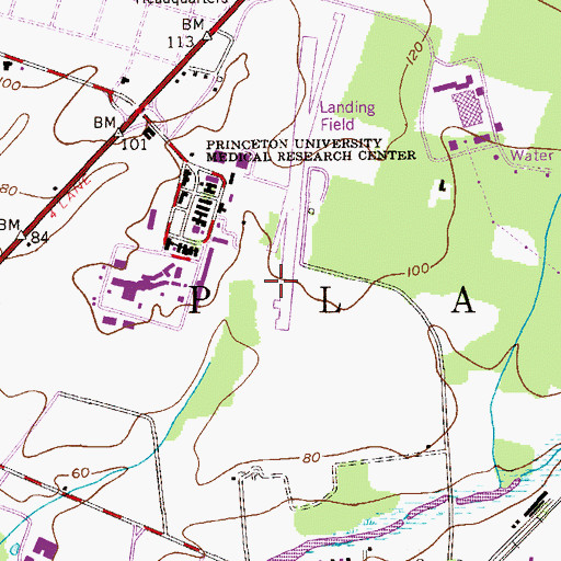 Topographic Map of Child Development Center School at Bristol Myers, NJ