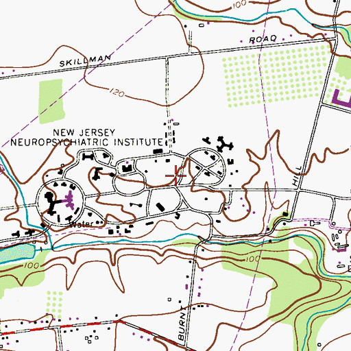 Topographic Map of Village Elementary School, NJ
